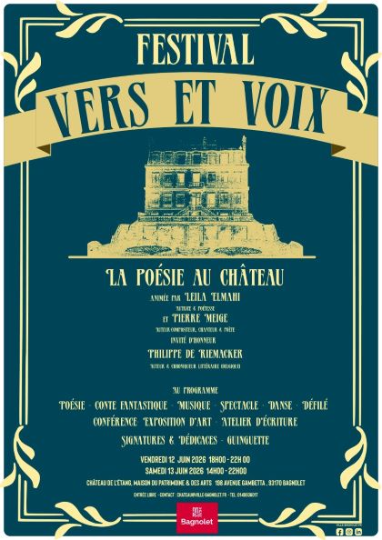 <strong>VERS ET VOIX INTERNATIONAL FESTIVAL 2026 – CHÂTEAU DE L’ÉTANG, BAGNOLET ( FRANCE)</strong>