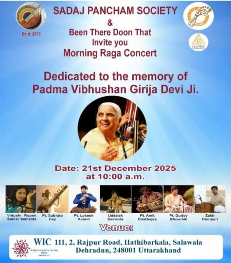 <strong>MORNING RAGA IN MEMORY OF GIRIJA DEVI JI: A SOULFUL TRIBUTE IN DEHRADUN</strong>